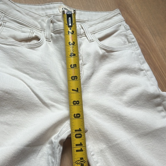 NWOT L’AGENCE Danica Wide Leg High Rise crop Jeans Macadamia - Picture 9 of 12